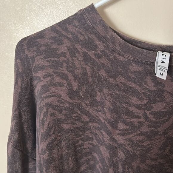 Athleta Brown Swirl Print Pullover Sweatshirt - Picture 2 of 6